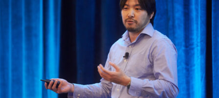 Dr. Nobuhiko Kamada speaking at the Innovations Symposium