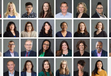Collage of headshots of Rainin Foundation employees in 2021.