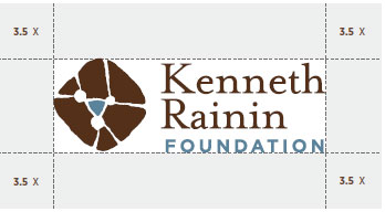 The Kenneth Rainin Foundation logo with 3.5 X padding shown around it.