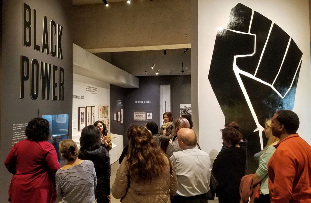Kenneth Rainin Foundation staff visiting the Black Power exhibit at the Oakland Museum of California in February 2020.
