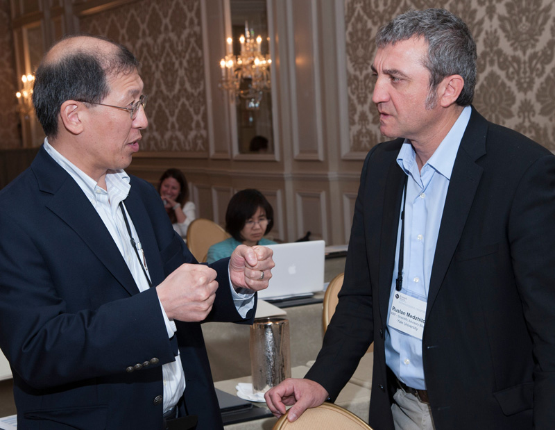 Dr. Averil Ma with Dr. Ruslan Medzhitov at the Innovations Symposium.